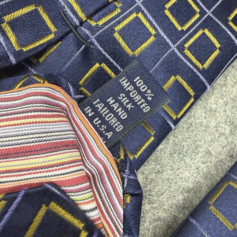 Ted Baker London Men's 100% Silk Blue And Gold Tie Tailored‎ In USA